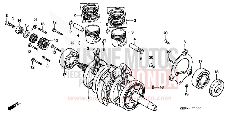 KOLBEN/KURBELWELLE von CA125 REBEL BARBADOS BLUE (B134) von 1997